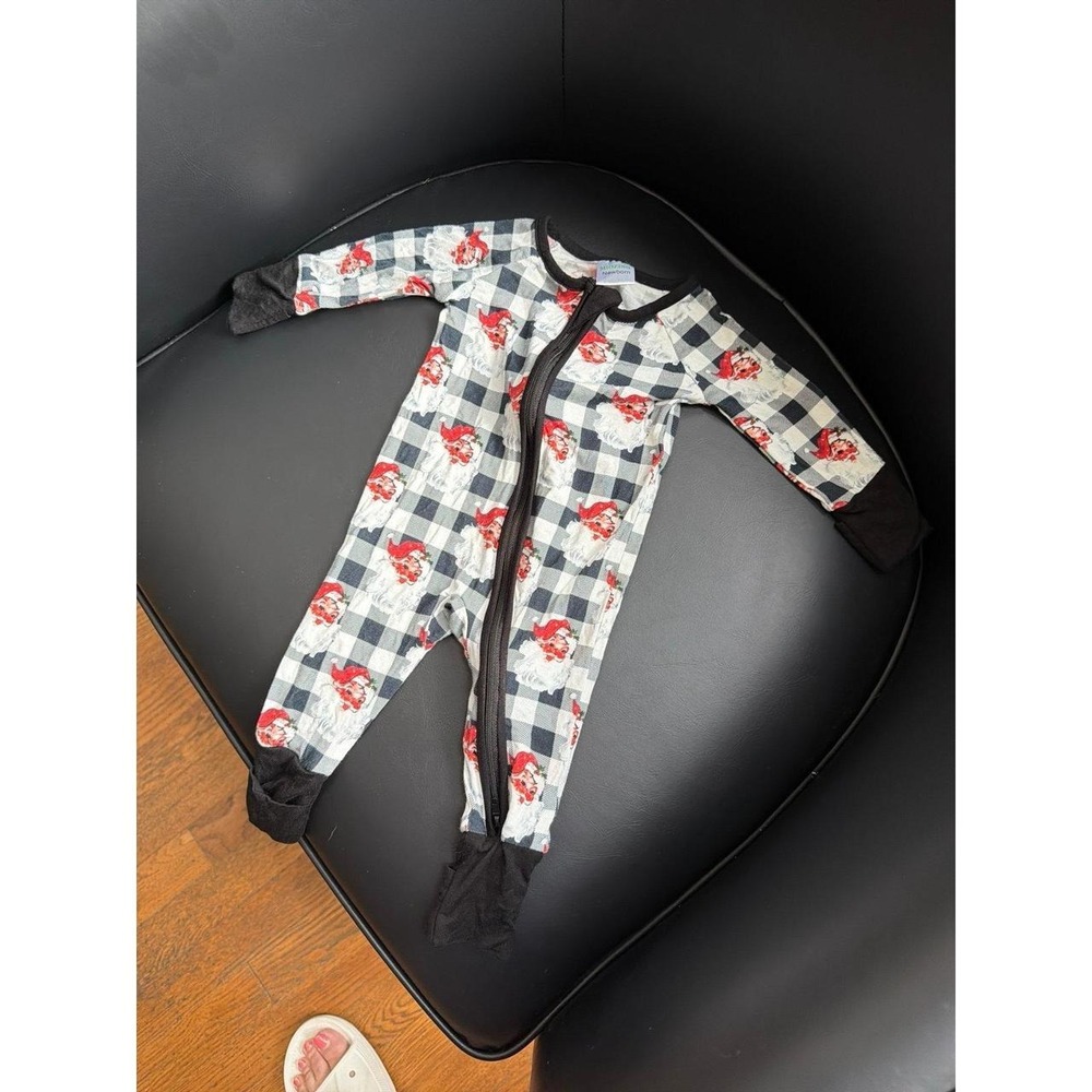 MIOZING Baby Bamboo Zipper Pajama Santa newborn